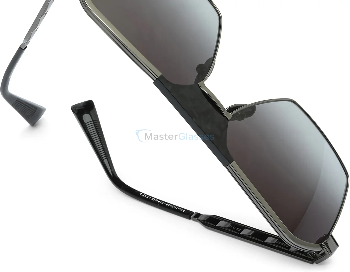   BALMAIN SERGEANT BLK - BLK,  Black Rhodium - Leather Black, Dark Grey to Light Grey Lenses