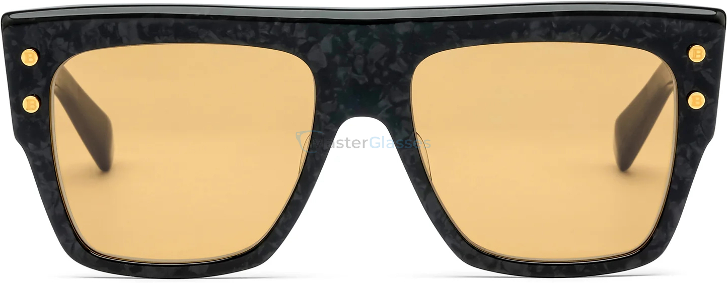   BALMAIN B - I BLK - GLD,  Leather Black - 18k Gold, Orange Lenses