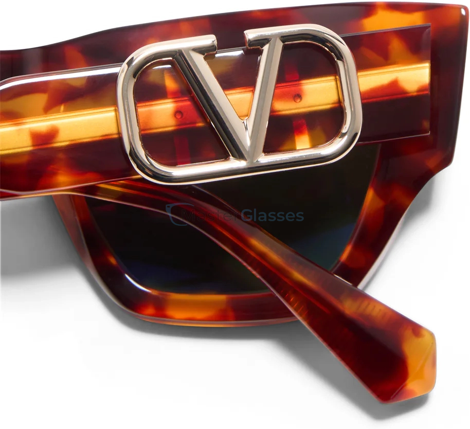   VALENTINO V - SETTE TRT - GLD,  Honey Havana - V-Light Gold, Dark Green Lenses