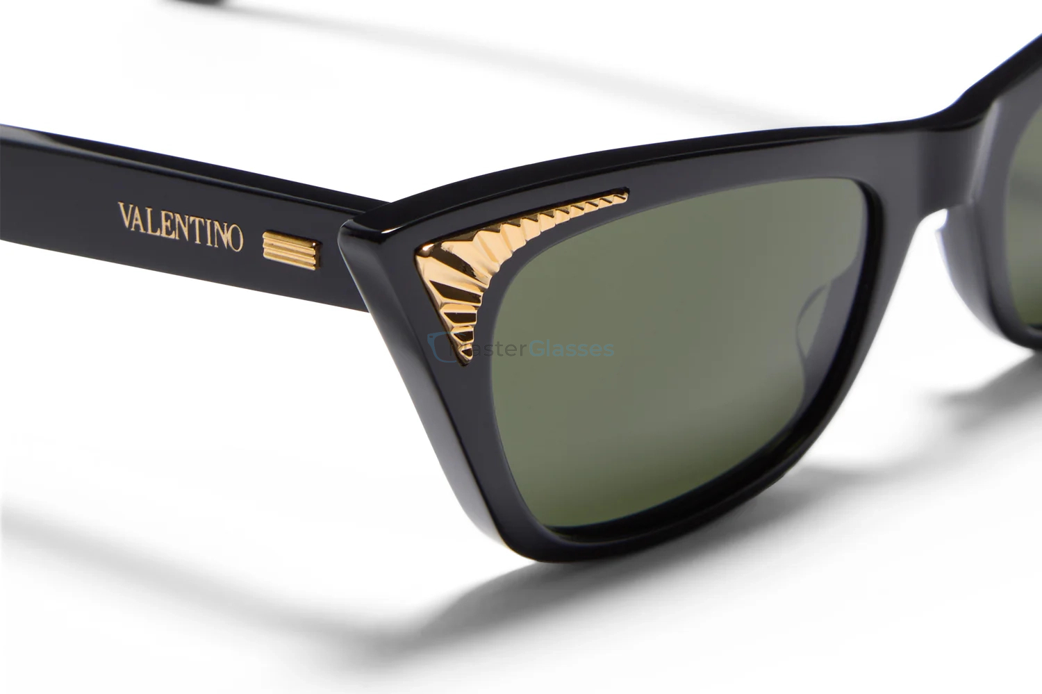   VALENTINO VLS-175 BLK - GLD,  Black - V-Light Gold, Dark Green Lenses