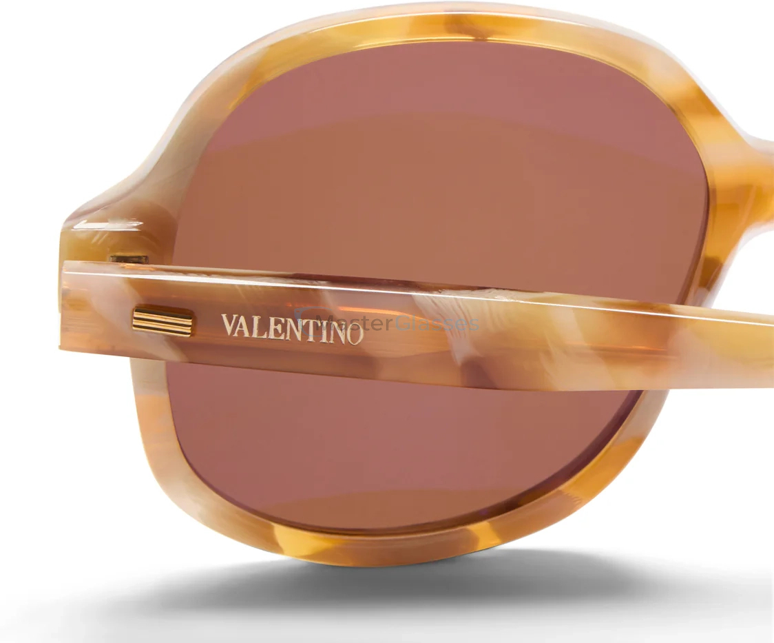   VALENTINO VLS-177 MRB - GLD,  Ivory Marble - V-Light Gold, Brown Lenses