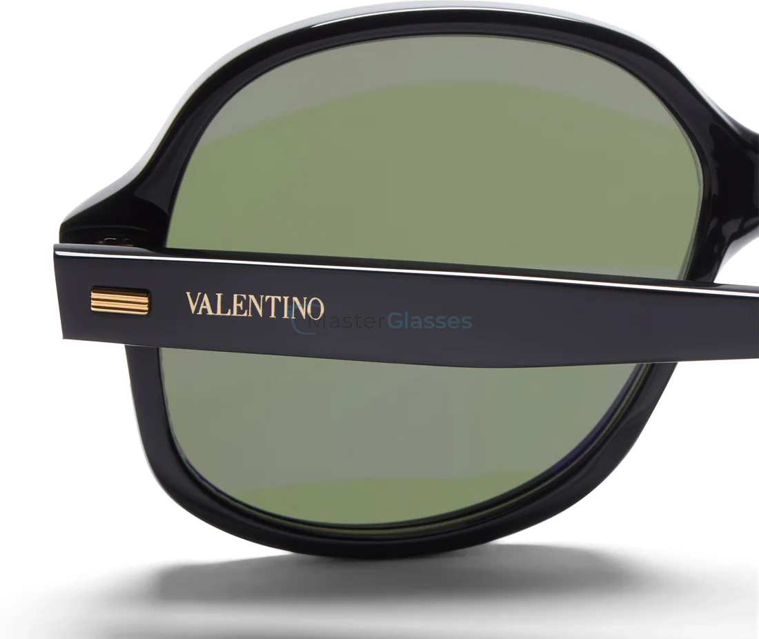   VALENTINO VLS-177 BLK - GLD,  Black - V-Light Gold, Dark Green Lenses
