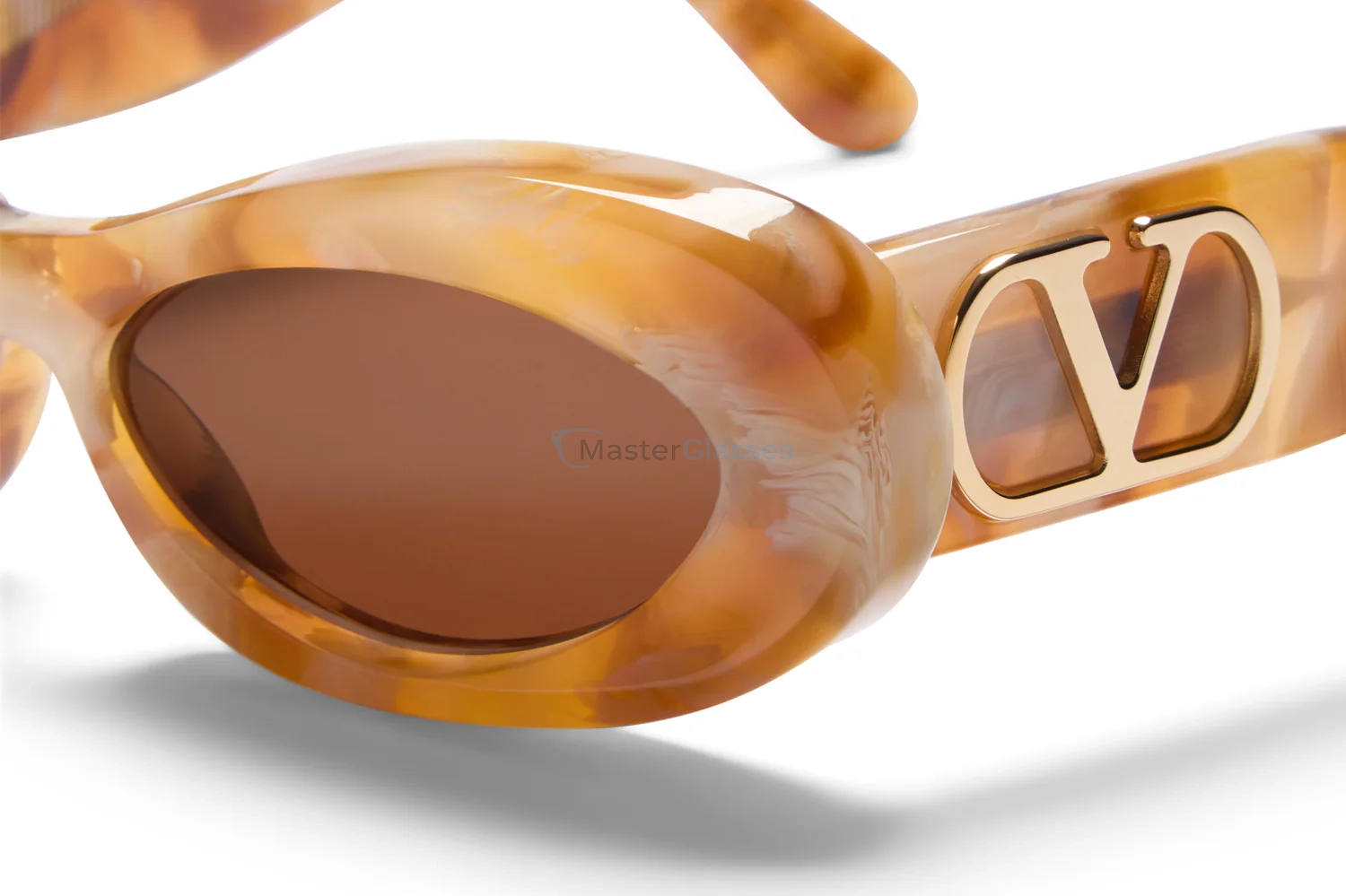   VALENTINO VLS-178 MRB - GLD,  Ivory Marble - V-Light Gold, Brown Lenses
