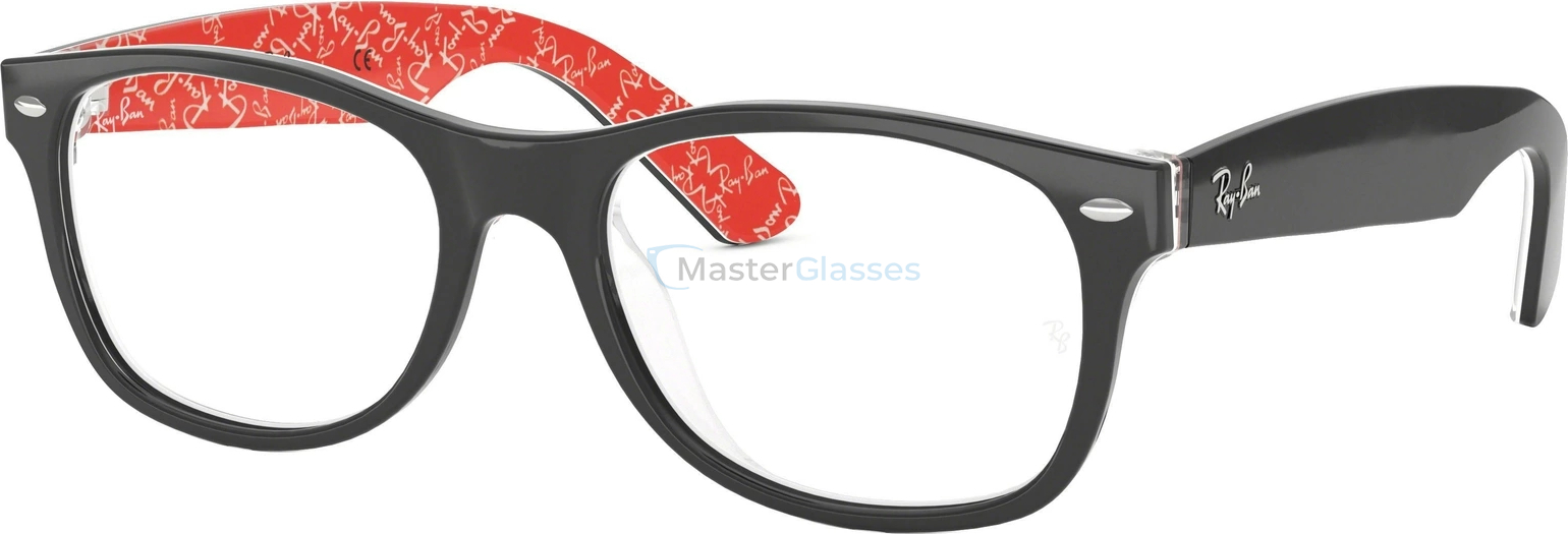  Ray-Ban New Wayfarer RX5184 2479 Top Black On Texture Red