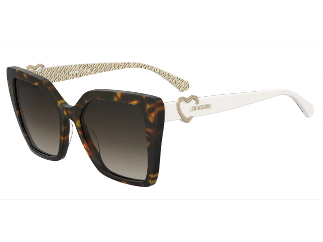 MOSCHINO LOVE MOL067/S 9VO HAVANA PATTERN WHITE