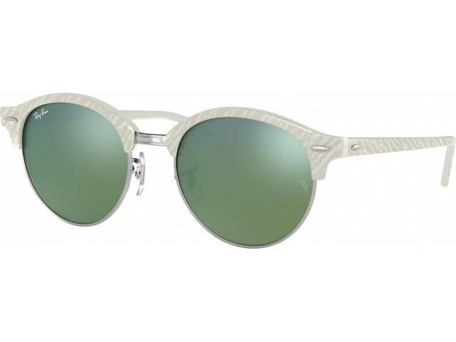 Солнцезащитные очки Ray-Ban Clubround RB4246 988/2X Top Wrinkled White On White