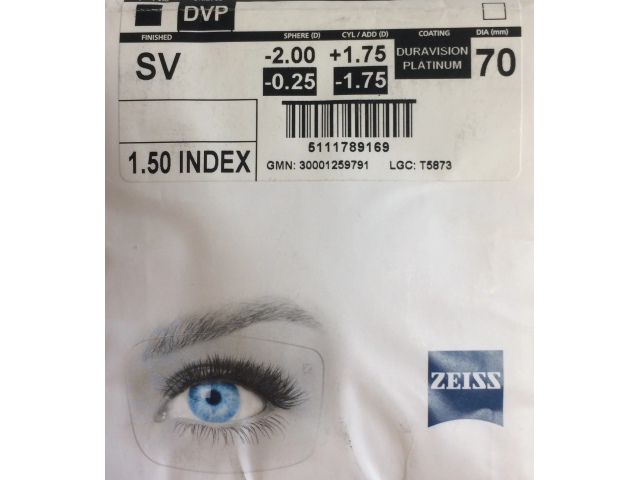 Zeiss Single Vision 1.5 DVP UV (Dura Vision Platinum UV)