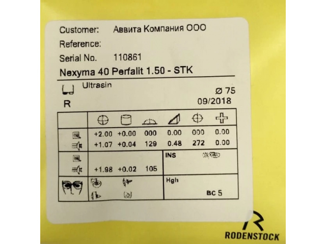 Rodenstock Nexyma 40 1.5 STK Ultrasin (СНЯТЫ С ПРОИЗВОДСТВА)