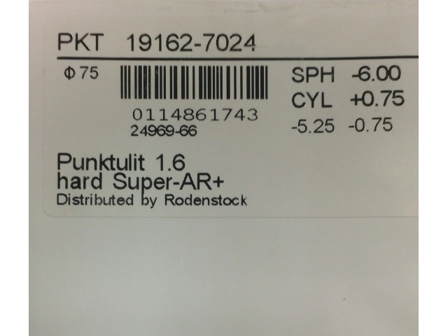 Rodenstock Punktulit 1.6 Hard Super - AR +