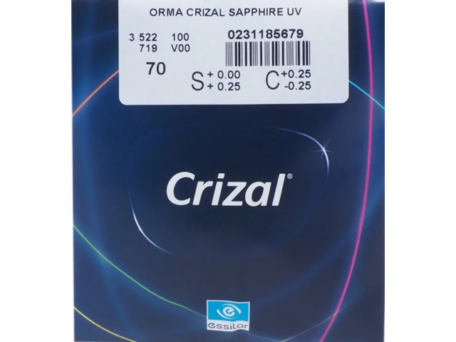 Essilor 1.5 Orma Crizal Sapphire UV