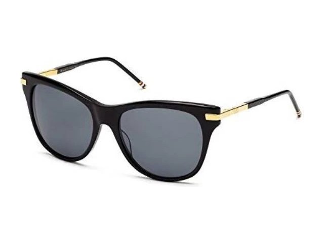 THOM BROWNE TB-506-A-BLK-GLD-56,  BLACK-18K GOLD, DARK GREY