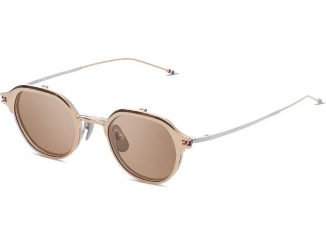 THOM BROWNE TBS812-46-01, цвет WHITE GOLD - SILVER, LIGHT BROWN