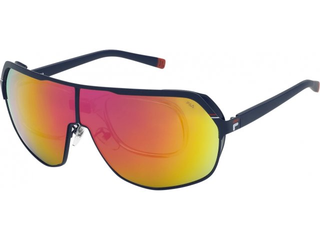 Солнцезащитные очки с медицинским клипоном FILA SFI125 R22X, цвет FULL MATT BLUE, SMOKE/MIRROR PINK