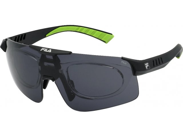 Солнцезащитные очки с медицинским клипоном FILA SFI127 0U28, цвет MATT BLACK, SMOKE