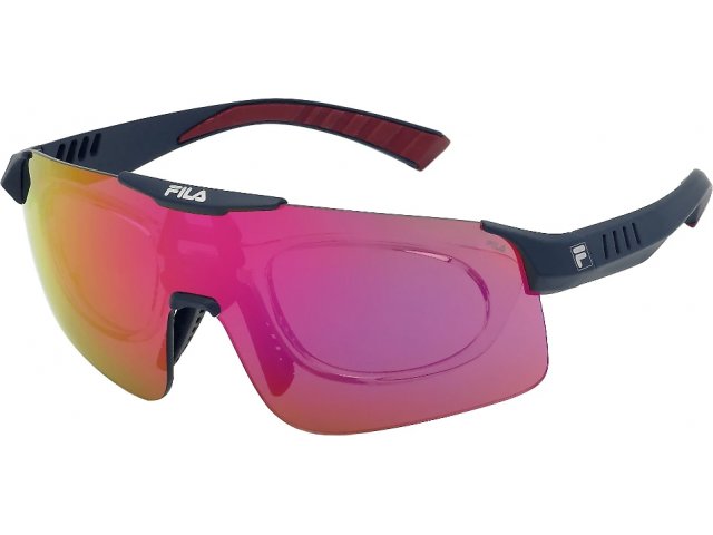 Солнцезащитные очки с медицинским клипоном FILA SFI127 7SFX, цвет MATT BLUE, SMOKE/MIRROR PINK