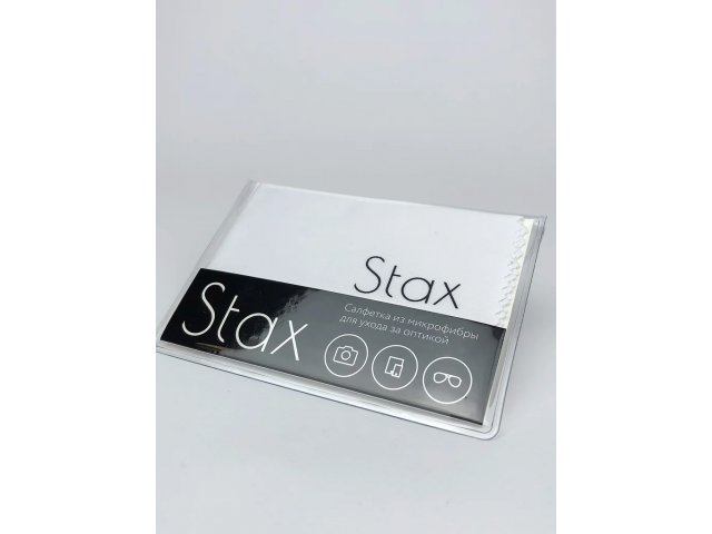 Салфетка для очков Stax из микрофибры, 15х18 см, белая