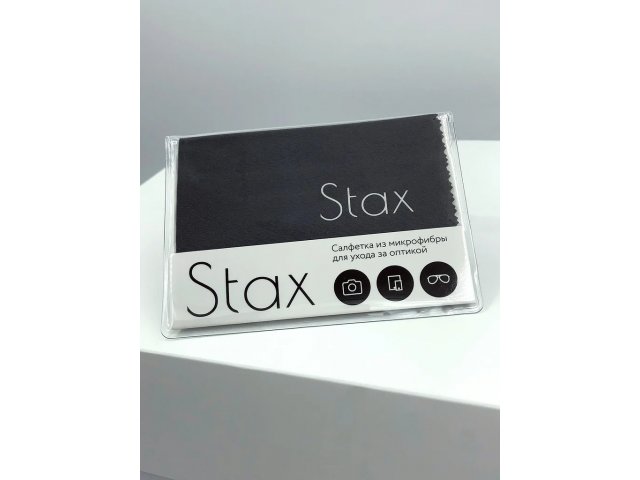 Салфетка для очков Stax из микрофибры, 15х18 см, серая