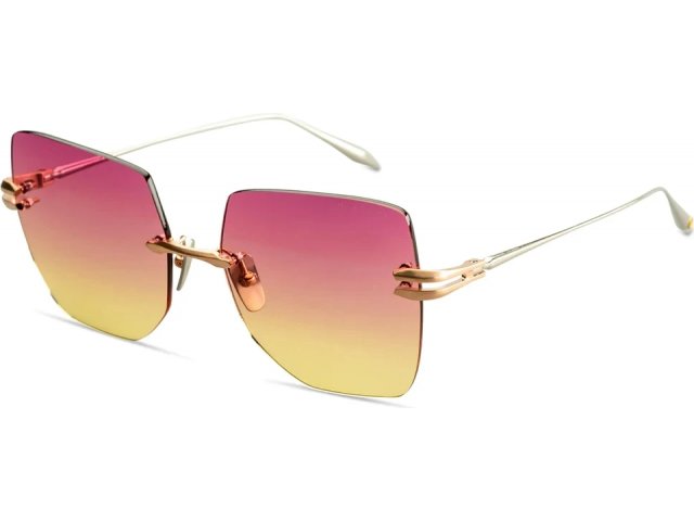 DITA EMBRA 02,  BRUSHED ROSE GOLD - SILVER, PEACHY SUNSET TO CLEAR GRADIENT