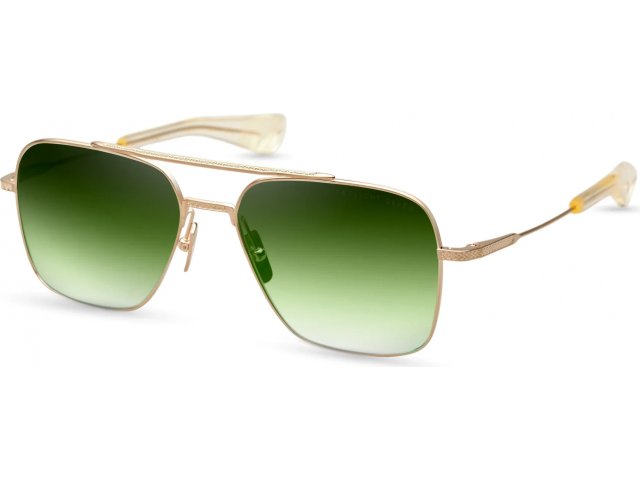 DITA FLIGHT-SEVEN,  BRUSHED WHITE GOLD, DARK GREEN TO CLEAR GRADIENT