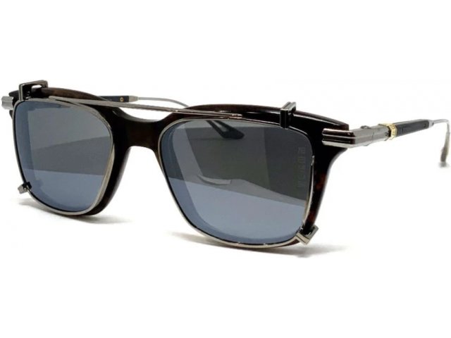    DITA EPILUXURY EPLX.6 03,  MATTE TORTOISE HORN/BLACK PALLADIUM, DARK GREY POLARIZED/SILVER FLASH MIRROR CLIP