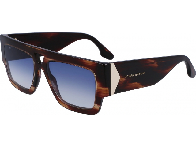 VICTORIA BECKHAM VB651S 227,  DARK BROWN HORN, BLUE