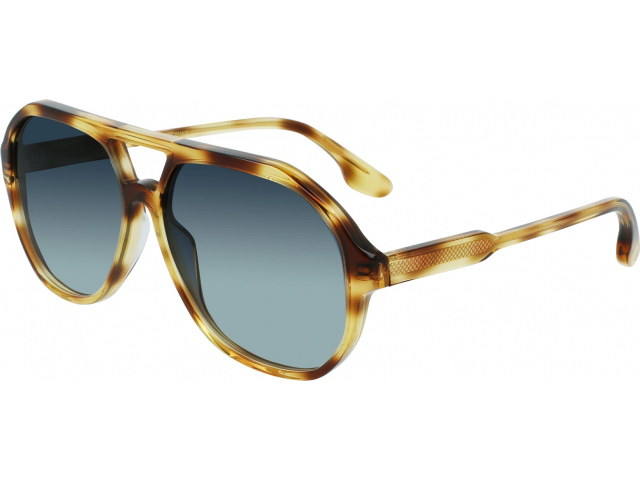 VICTORIA BECKHAM VB633S 222,  BLONDE HAVANA, GRADIENT BLUE