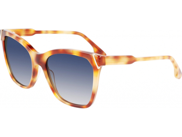 VICTORIA BECKHAM VB640S 238,  AMBER TORTOISE, BLUE GRADIENT