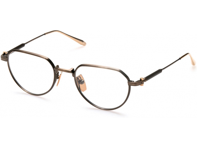 AKONI ARTEMIS GLD - GLD,  ANTIQUE 12K GOLD W/BRUSHED 12K GOLD, CLEAR LENSES