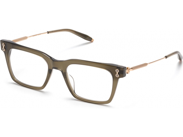 AKONI KEPLER OLV - GLD,  OLIVE - BRUSHED WHITE GOLD, CLEAR LENSES