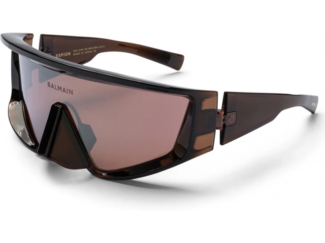 BALMAIN ESPION BRN - BRN,  Crystal Brown - Brown, Dark Brown - Silver Flash Mirror
