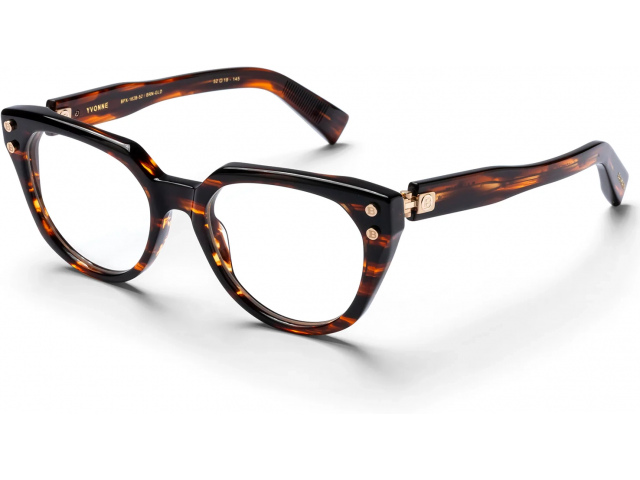 BALMAIN YVONNE BRN - GLD,  Brown Swirl - 12k Gold, CLEAR