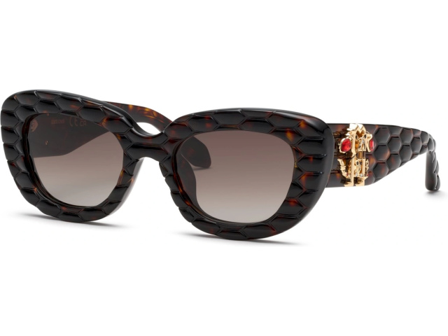 ROBERTO CAVALLI SRC058S 0743,  SHINY BROWN/YELLOW HAVANA, BROWN GRADIENT BROWN