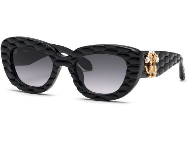 ROBERTO CAVALLI SRC058S 0700,  SHINY BLACK, SMOKE GRADIENT
