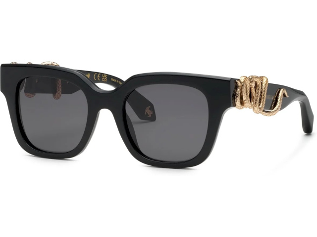 ROBERTO CAVALLI SRC123 0700,  SHINY BLACK, SMOKE
