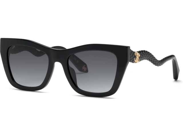 ROBERTO CAVALLI SRC129M 0700,  SHINY BLACK, SMOKE GRADIENT