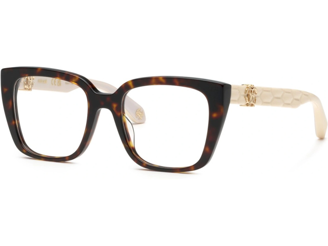 ROBERTO CAVALLI VRC106M 0743,  SHINY BROWN/YELLOW HAVANA, CLEAR