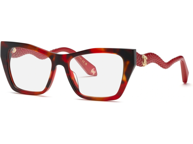 ROBERTO CAVALLI VRC117M 0795,  SHINY RED HAVANA, CLEAR