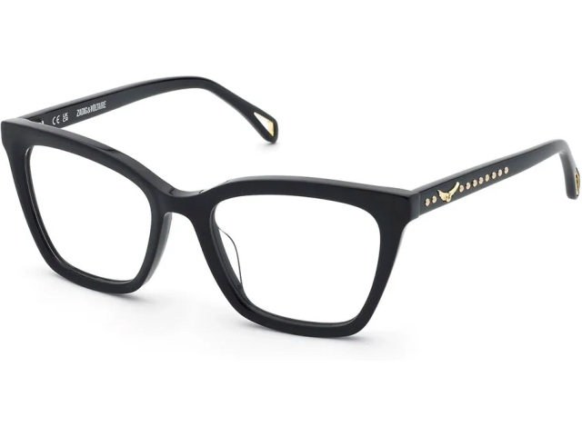 ZADIG and VOLTAIRE VZV442 0700,  SHINY BLACK, CLEAR