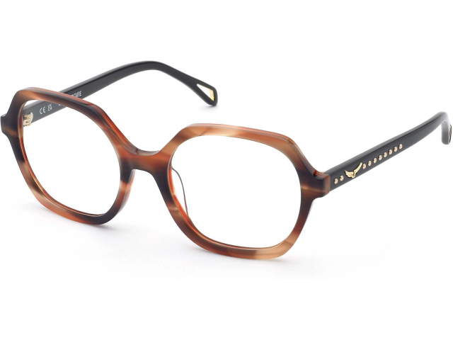 ZADIG and VOLTAIRE VZV443 06YG,  BROWN/ORANGE FANTASY, CLEAR