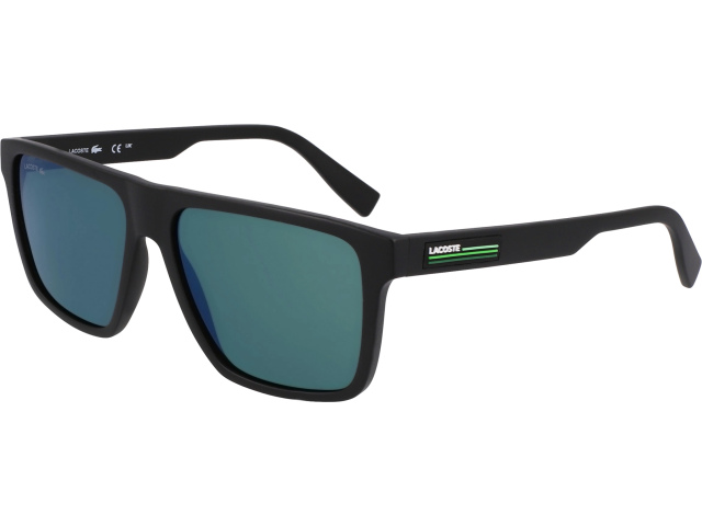 LACOSTE L6027S 2,  MATTE BLACK, SOLID GREEN FLASH