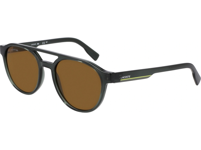 LACOSTE L6008S 35,  TRANSPARENT GREY, SOLID BROWN