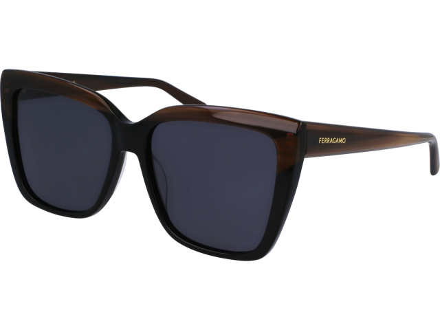SALVATORE FERRAGAMO SF1102S 217,  STRIPED BROWN/BLACK, SOLID GREY