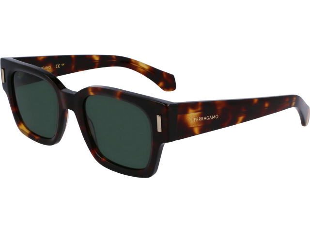 SALVATORE FERRAGAMO SF2010S 242,  DARK TORTOISE, SOLID GREEN
