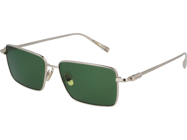 SALVATORE FERRAGAMO SF309S 746,  LIGHT GOLD/GREEN, SOLID GREEN