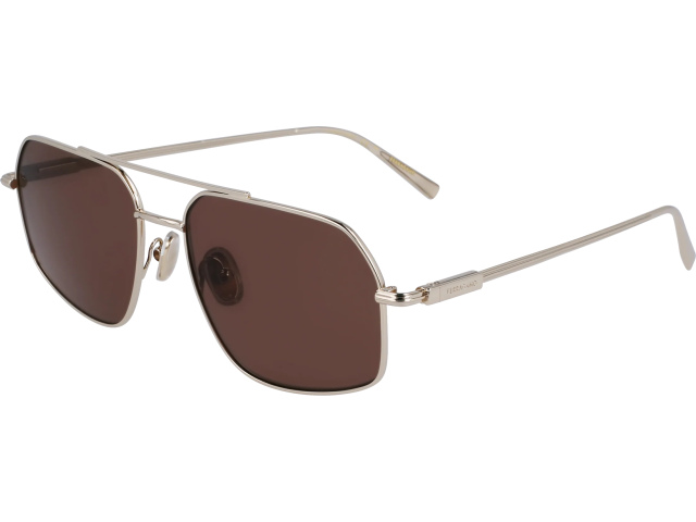 SALVATORE FERRAGAMO SF313S 745,  GOLD/BROWN, SOLID BROWN