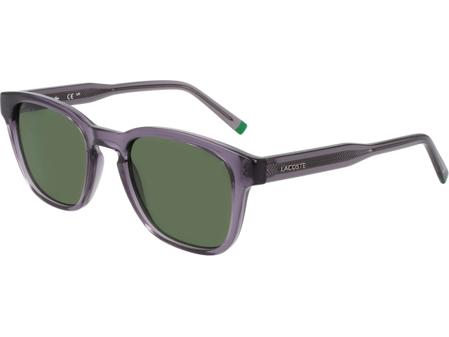 LACOSTE L6026S 35,  TRANSPARENT GREY, SOLID GREEN