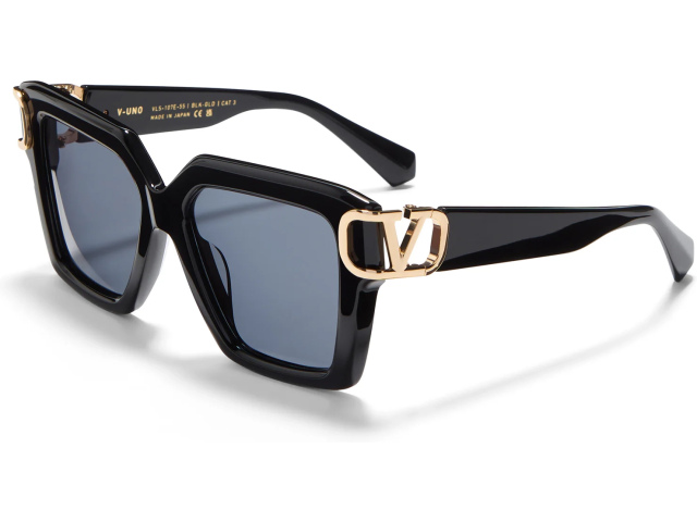 VALENTINO V - UNO BLK - GLD,  Black - V-Light Gold, Smoke Grey Lenses