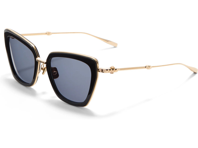 VALENTINO V - DAYDREAM II BLK - GLD,  Black - V-Light Gold, Smoke Grey Lenses