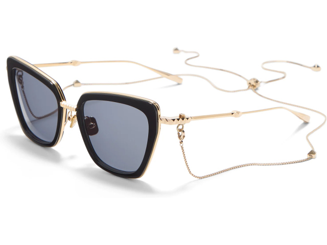 VALENTINO V - DAYDREAM II BLK - GLD,  Black - V-Light Gold, Smoke Grey Lenses