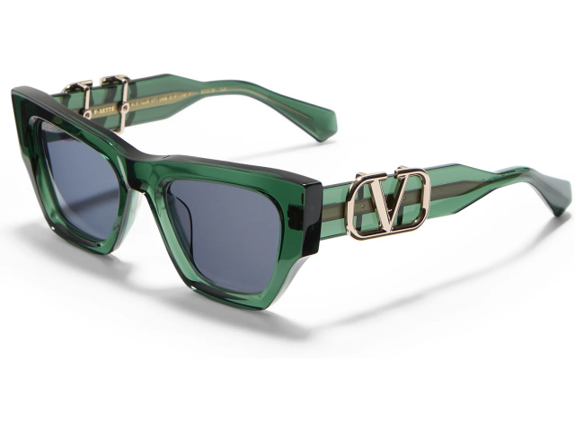 VALENTINO V - SETTE GRN - GLD,  Crystal Green - V-Light Gold, Smoke Grey Lenses